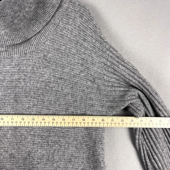 Anthropologie Moth Cowl Neck Sweater Women Large Gray Ribbed Soft Minimal Slouch - Picture 5 of 16